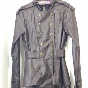 Brown faux leather women’s jacket